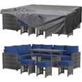 thumbnail image 1 of AECOJOY Ensemble de Mobilier de Jardin 7 Pcs avec Housse de Protection, Comprenant un Canapé en Coin, une Table et un Ensemble de Patio en Rotin en PE Bleu., 1 of 8