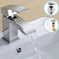 thumbnail image 1 of Grifo para lavabo de baño en cascada, mezclador para lavabo, monomando cromado + desagüe, 1 of 5