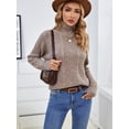 thumbnail image 2 of BERTHMEER Oversized Sweaters Womens Brown Turtleneck Sweaters for Women Long Sleeve Pullover Sweaters Turtle Necks Tops Vintage Sweaters, 2 of 6