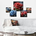 Designart "Elegant Blue Rose Display" Roses Wall Art Set Of 5 Blue