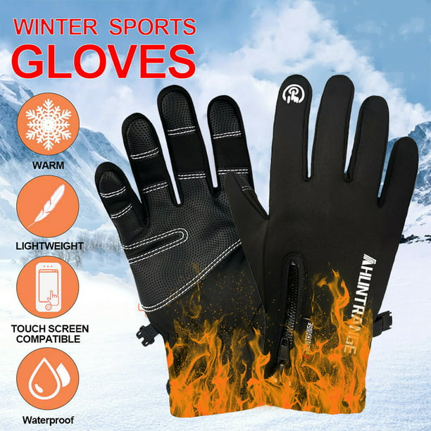Myriann - Myriann -10℃ Ski Gloves Zipper Winter Sports Thermal Mens ...
