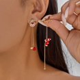 thumbnail image 1 of New Design Moving Santa Claus Tassel Dangle Earrings for lady Asymmetric Ea, 1 of 7