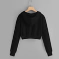 thumbnail image 4 of Girls Zip Up Hoodies Cropped Sweatshirt Lightweight Hooded Fall Jacket Teen Girl Back to School 2026 Black 140, 4 of 5