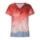 thumbnail image 4 of Fiudx Ofertas Flash Del Día Solo En Línea Top de Camiseta con Decoración de Botones Estampados con Cuello En V de Manga Corta para Mujer, 4 of 5