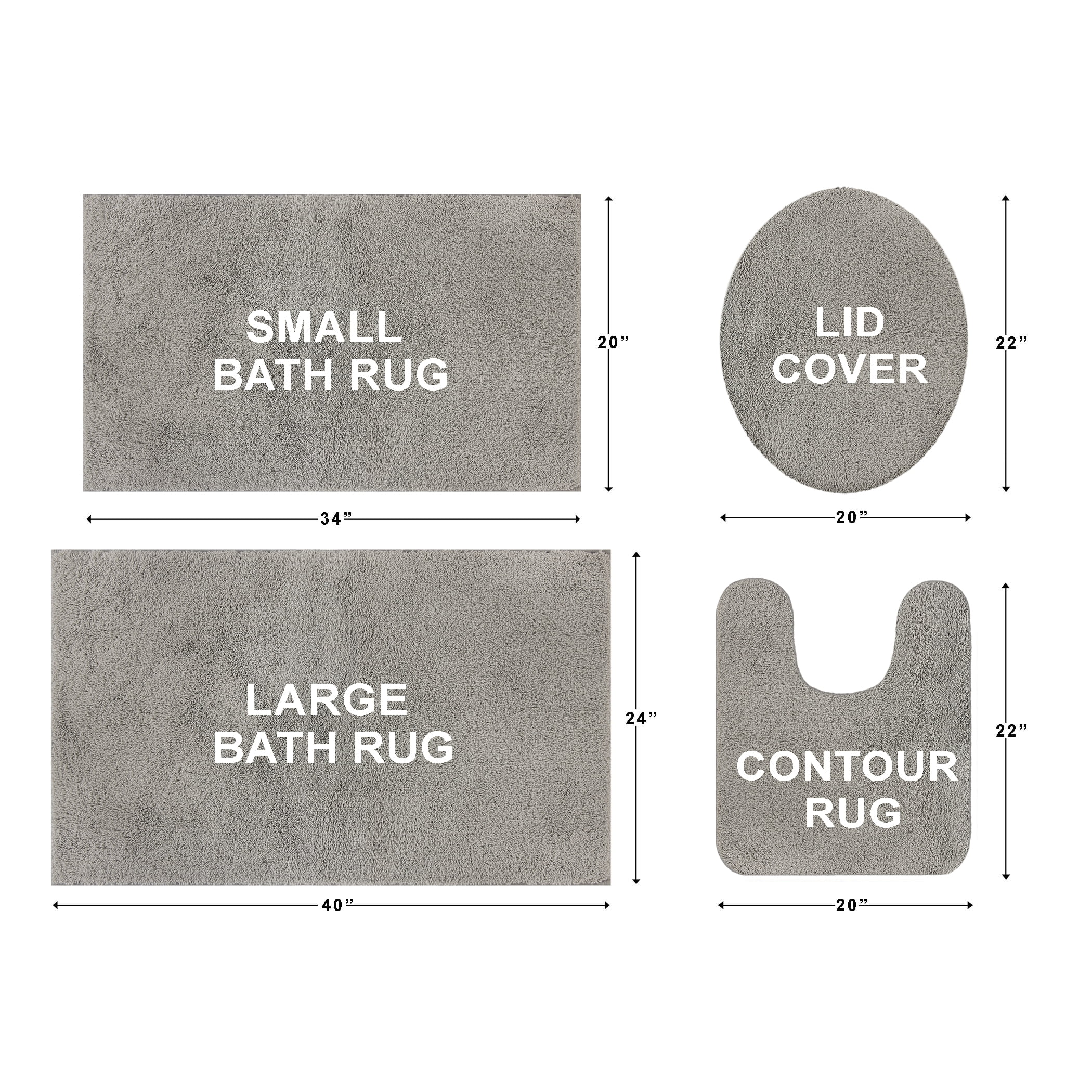 Mainstays Performance Recycled Polyester Bath Rug 24x40" Soft Silver