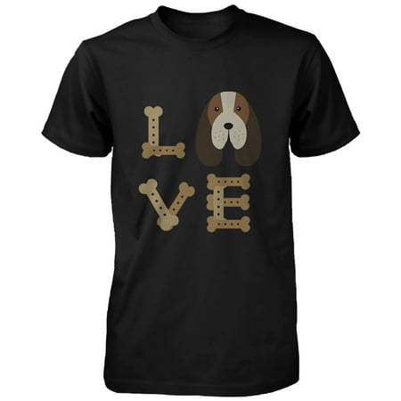 Basset Hound LOVE Men's T-shirt Cute Tee for Dog Owner Puppy Printed
