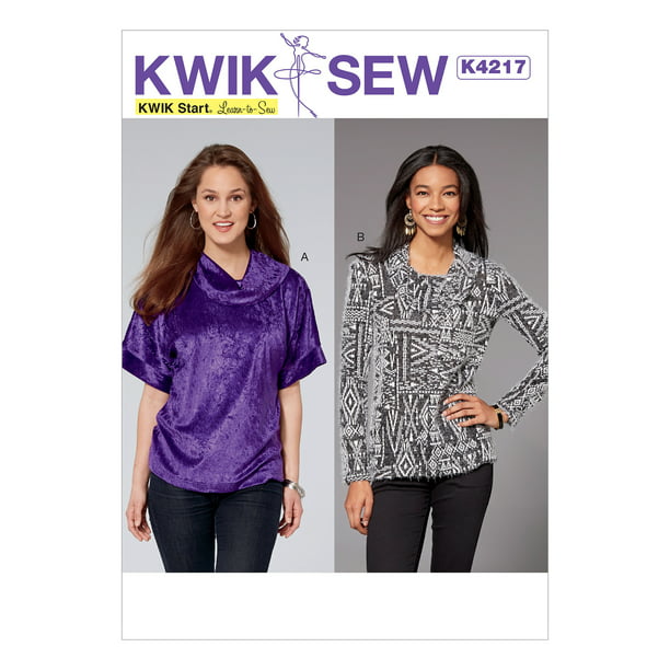 Kwik Sew Sewing Pattern Misses' Cowl Neck Tops-XS-S-M-L-XL - Walmart ...