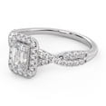 thumbnail image 3 of AFFY Twisted Infinity Halo Solitaire Engagement Rings for Women, 1.00 Carat (ctw) Emerald And Round Lab Grown Diamond Ring In 10K Solid White Gold F-G, VS-SI Quality Size-4.5, 3 of 6