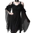 thumbnail image 1 of Halloween Robe à Boutons Irrégulière Manches à Bretelles Épaules Dénudées 5 Couleurs 8 Tailles, 1 of 2