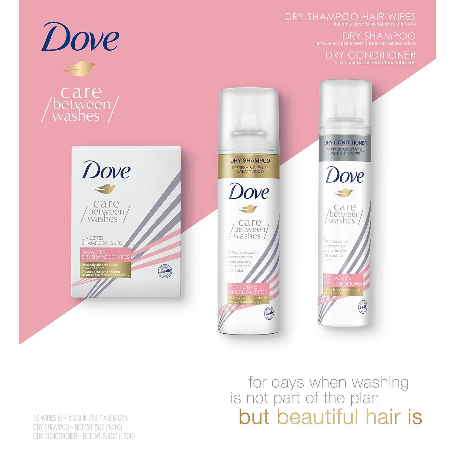 Åbent tirsdag utålmodig Dove Go Active Dry Shampoo, Conditioner and Sheets (3 pk.) - Walmart.com