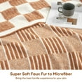 thumbnail image 2 of Snuggle Sac Reversible Checkered Throw Blanket Soft Plaid Bed Blanket Textured Striped Throw,Orange,50*60", 2 of 5