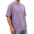 thumbnail image 6 of Oversized Tshirts For Men Vintage Short Sleeve Shirts Acid Wash Basic Tees,Purple 3XL, 6 of 6
