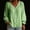Green, variant on Women Solid Crinkle Cotton Linen Blouse, V Neck Gathered Bust Puff Long Sleeve Ruffle Cuff Button Front Loose Casual Top (Brown,S)