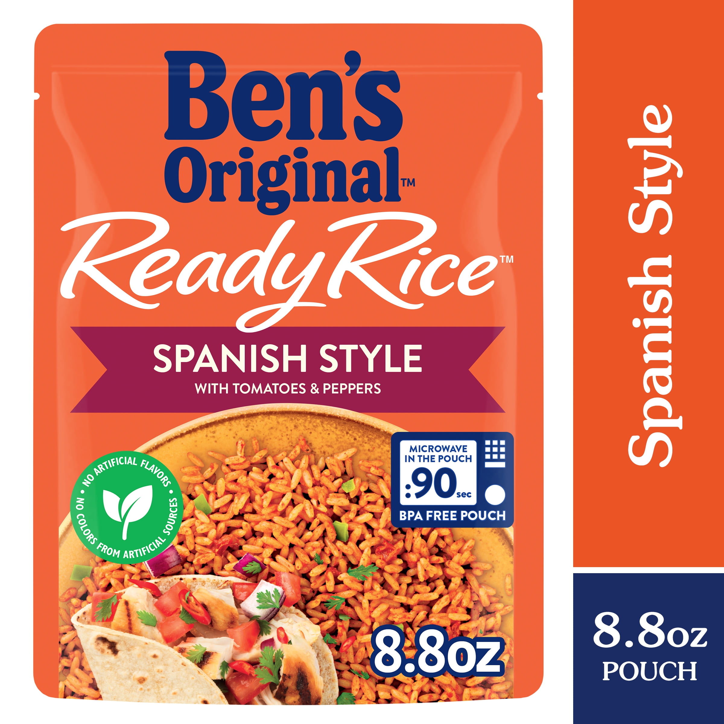 BEN'S ORIGINAL Ready Rice Spanish Style Flavored Rice, Easy Dinner Side, 8.8 OZ Pouch