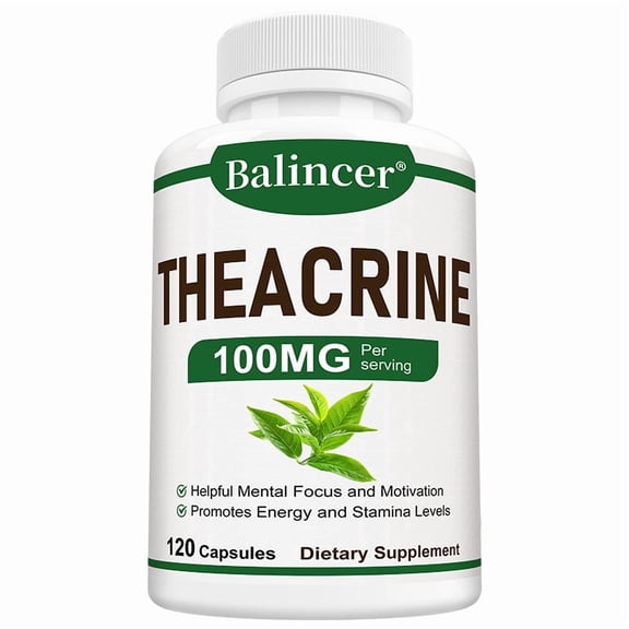 Balincer Theacrine Supplement, 100mg, 120 Capsules, Supports Focus & Healthy Energy