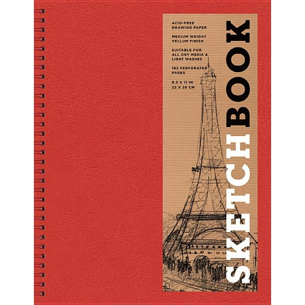 Sterling Sketchbooks Sketchbook (Basic Large Spiral Red), Volume 4 (Series 4) (Hardcover