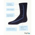 thumbnail image 3 of MeMoi Boys Side-Stripe Cotton-Rich Fine-Gauge Crew Sock - Boys - Male, 8-9, Navy, 3 of 8