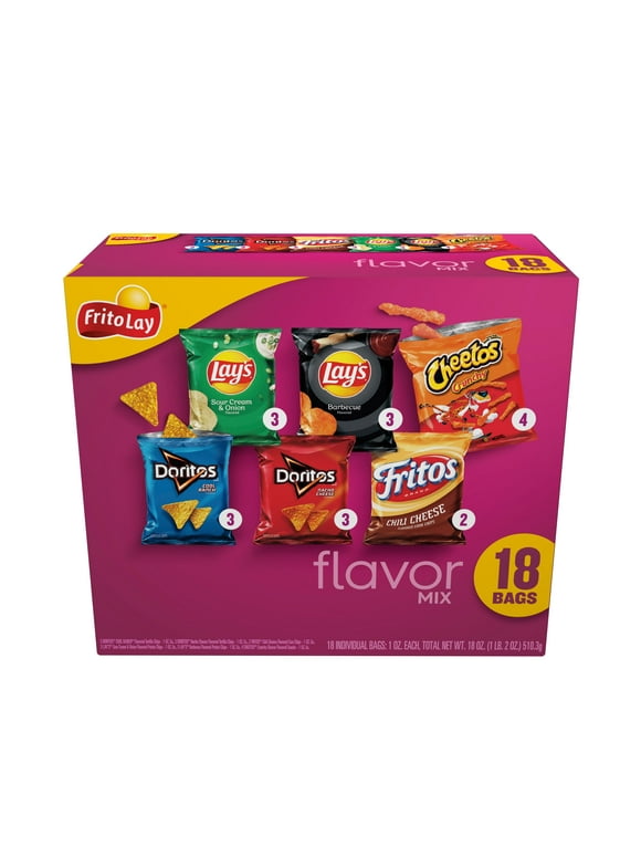Frito-Lay Flavor Mix Variety Pack Snack Chips, 1oz Bags, 18 Count Multipack