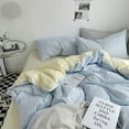 thumbnail image 3 of Light Blue Duvet Cover Set with 2pcs Pillowcase INS Style Soft Comforter Covers for Queen King Reversible Fashion Solid Bedding, 3 of 6