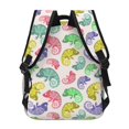 thumbnail image 4 of Zufioo Cute Chameleons Print Casual Student Backpack, Adjustable Shoulder Straps Multi-Function Multi-Pocket Sports Bag Travel Backpack, Unisex-One Size, 4 of 5