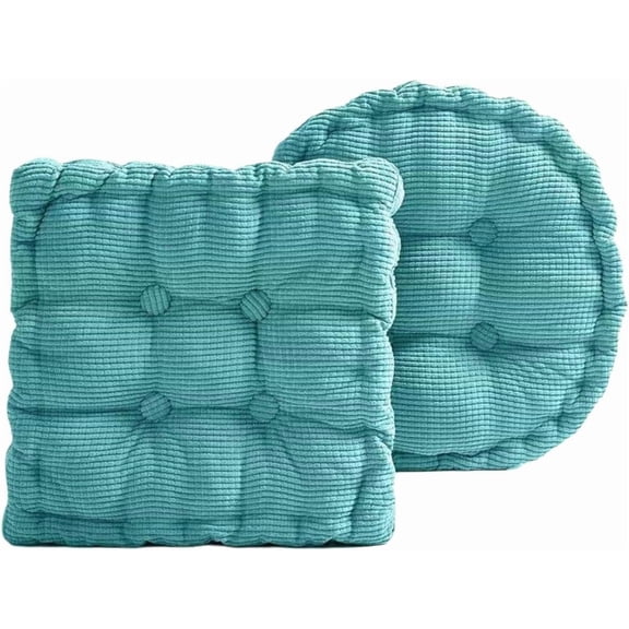 Corduroy Seat Cushion Set 2 Pack Square Round Chair Floor Indoor Outdoor
