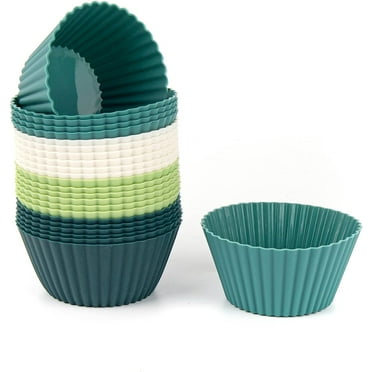 , 24 Pack Silicone Cupcake Baking Cups Set Cupcake Liners Muffin Cup Reusable Cake Molds for Pudding Mousse Jelly Baking