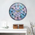 thumbnail image 2 of Yayeee Wall Clock Battery Operated 9.5" Silent Quartz Non-Ticking for Living Room Decor, Purple Art Pattern, 2 of 8