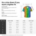 thumbnail image 5 of Lsque Glitter Rainbow print Men's Cuban Collar Short Sleeve Shirt Summer Beachwear Casual Button Down Fashionable Vacation Leisure Shirt-3X-Large, 5 of 7