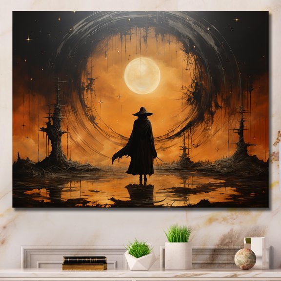 Designart "Charcoal'S Enchantment" Witches Canvas Wall Art
