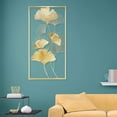 thumbnail image 3 of Golden Ginkgo Leaf Wall Decor, 39" X 20" Metal Art Sculpture for Living Room, Office, Study, 3 of 7