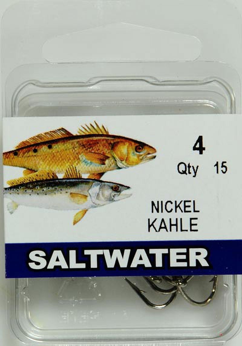 Eagle Claw RKHLW-4 Kahle Hook, Nickel, Size 4, 15 Pack