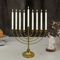 Hanukkah Iron Candle Container, Multi-Head Menorah Holder, Wrought Metal Festival Decor, Religious Celebration Centerpiece, Sturdy Taper Candle Stand, Home Hotel Decor