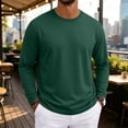 thumbnail image 6 of Nestiefly Men's Long Sleeve T-Shirts Lightweight Soft Crew Neck Gym Tees for Running Lounging Basic Tee Shirts Dark Green L, 6 of 9
