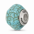 thumbnail image 1 of FB Jewels Sterling Silver Reflections Blue Magnesite Stone Bead, 1 of 3