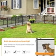 thumbnail image 3 of UNHO 5Panel Garden Fence Rustproof Wrought Iron Outdoor Flower Bed Animal Barrier Dog Pet Fence, 3 of 12
