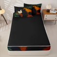 thumbnail image 4 of Homewish Pet Dog Duck Zipper Full Size Comforter Sets with Fitted Sheet and 2 Pillowcases,Cartoon Animal Zipper Bedding Set,Black Orange,Black Reversible,4pcs, 4 of 8