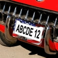 thumbnail image 5 of 2 Pcs Set American Flag Eagle Big Animal USA Flag License Plate Frames Fourth of July License Plate Cover License Plate Novelty License Plate Frame Metal 2 Round Holes Gift for Dad, 5 of 6