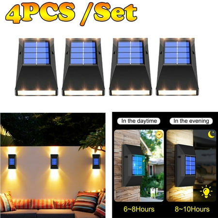 

Ledander 2PCS Solar Wall Light 6LED Stair Light Outdoor Landscape Decorative Light Garden Corner Step Light Wall