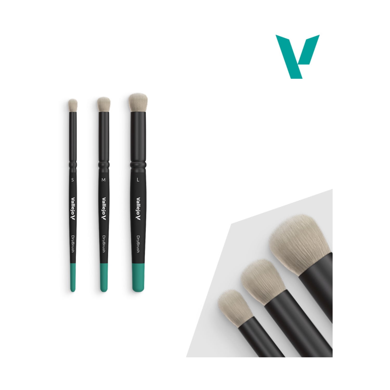 Vallejo Dry Brush Natural Hair Set New