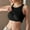 Black, variant on Women's Bras With Underwire On Solid Color RoundNeck Tank Top With Built In Bra Camisoles For Under Clothes Spaghetti Strap Cami