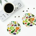 thumbnail image 4 of Naloa Vegetables2 Leather Coasters for Drinks, Durable Drink Coasters 4 Set for Tabletop Protection, Luxurious Home Décor and Housewarming Gift ( {designName})Octagon, 4 of 6