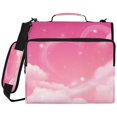 thumbnail image 2 of Zipper Binder with Shoulder Strap 2 inch 3 Ring Waterproof File Folder Organizer Bag 500 Sheet Clouds and Pink Heart Shape, 2 of 8