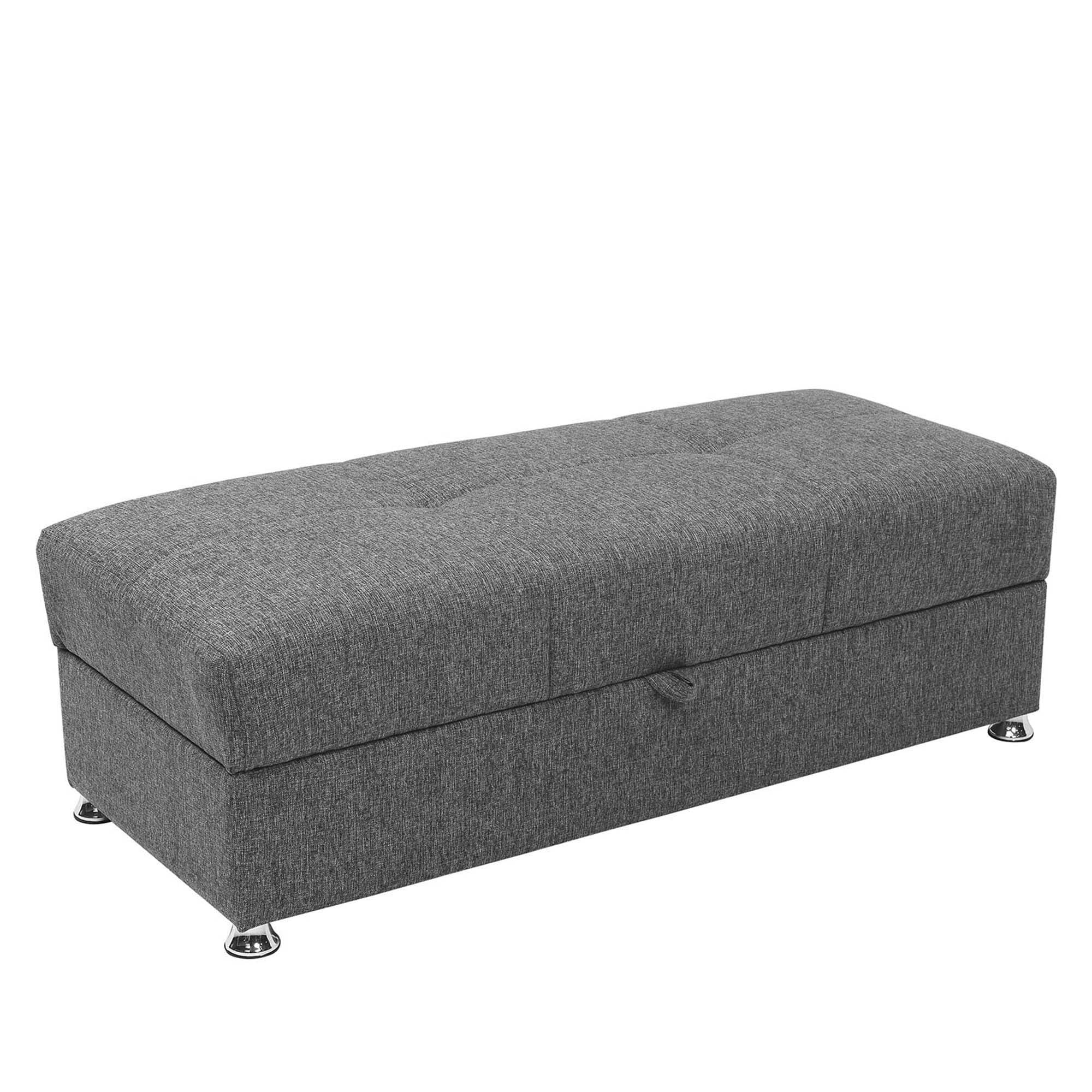 Ottomanson Symphony Upholstered Storage Ottoman, Gray