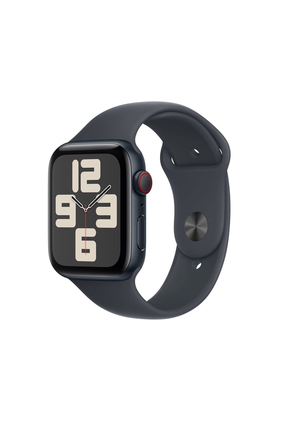Restored Apple Watch SE (2nd Gen) [GPS + Cellular 44mm] Smartwatch with Midnight Aluminum Case and Midnight Sport Band - M/L. Fitness & Sleep Tracker, Crash Detection, Heart Rate Monitor
