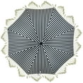 thumbnail image 5 of Northlight Striped Outdoor Macrame Boho Beach Market Umbrella with Tilt- 6.5' - Black and White, 5 of 9