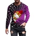 thumbnail image 2 of Blusas y camisas de manga larga con cuello redondo para hombre, estilo casual, cuello redondo, manga larga, camiseta estampada de Halloween, blusa de poliéster para hombre., 2 of 5