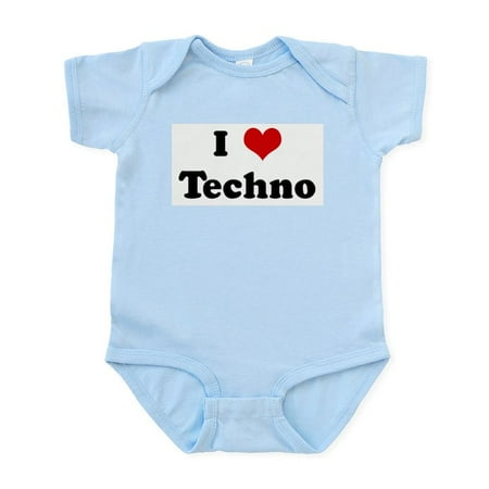 

CafePress - I Love Techno Infant Bodysuit - Baby Light Bodysuit Size Newborn - 24 Months