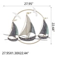thumbnail image 3 of Homebeez Metal Sailboat Wall Decor, 3D Nautical Ship Wall Sculptures, Metal Sailing Boat Coastal Decor School Home Hotel Living Room Bedroom Dining Room, 3 of 5