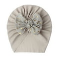 thumbnail image 2 of Baby Girl Toddlers Breathable Cotton Hat Newborn Knotted Hat Cute Donut Soft Turban Bow Knot Cap 6-36Month, 2 of 2