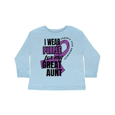 

Inktastic Chronic Pain I Wear Purple For My Great Aunt Gift Toddler Boy or Toddler Girl Long Sleeve T-Shirt